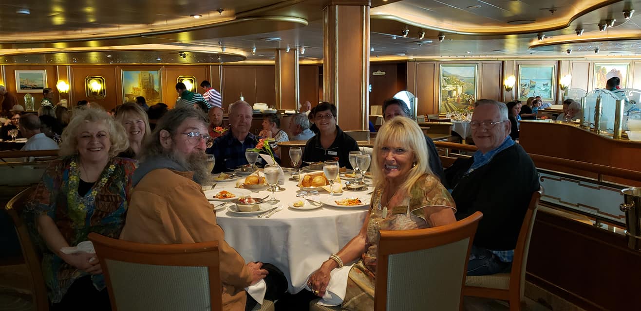 Alaska Cruise 2019 group at dinner