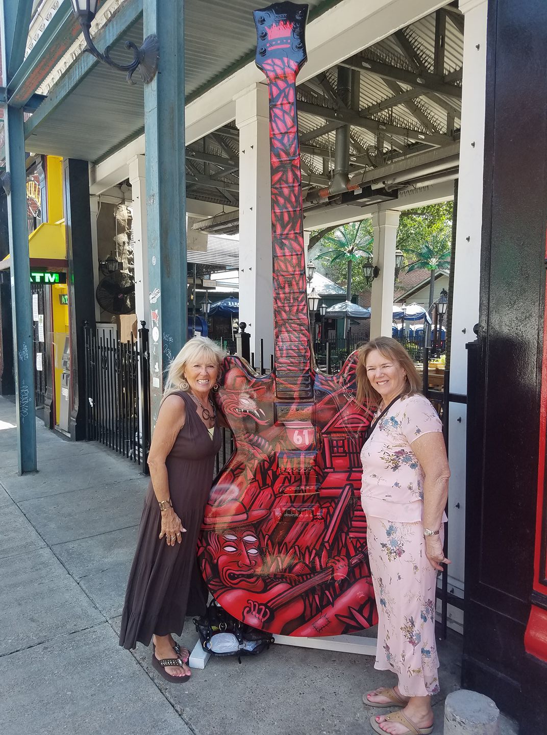 American Queen River cruise with Pam and I in Memphis with guitar 2017